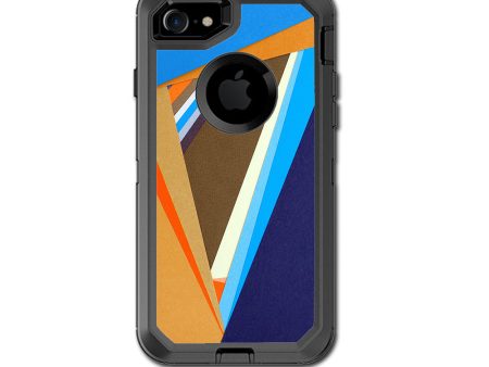 Abstract Patterns Blue Tan Otterbox Defender iPhone 7 or iPhone 8 Skin Discount