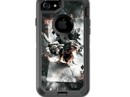 Ace Diamonds Grim Reeper Skull Otterbox Defender iPhone 7 or iPhone 8 Skin For Discount