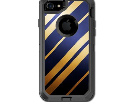 Blue Gold Stripes Otterbox Defender iPhone 7 or iPhone 8 Skin Online Sale