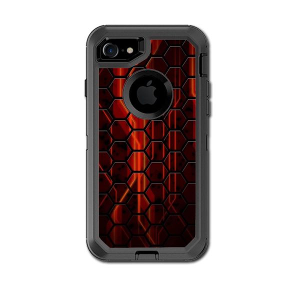 Abstract Red Metal Otterbox Defender iPhone 7 or iPhone 8 Skin on Sale