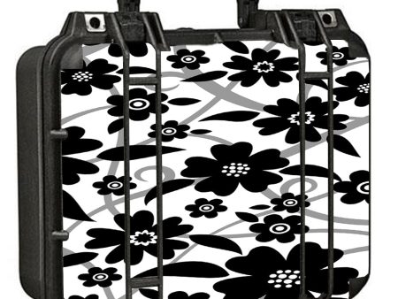 Black White Flower Print Pelican Case 1400 Skin Discount