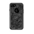 Black Flowers Floral Pattern Otterbox Defender iPhone 7 or iPhone 8 Skin Sale