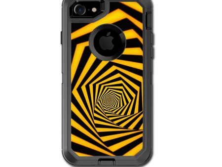 Black Yellow Trippy Pattern Otterbox Defender iPhone 7 or iPhone 8 Skin Online