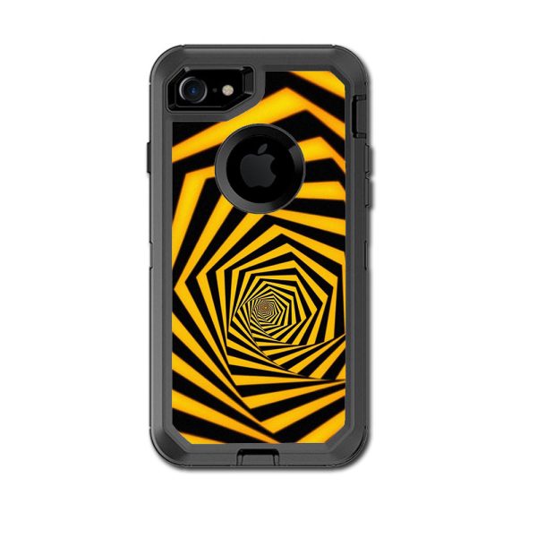 Black Yellow Trippy Pattern Otterbox Defender iPhone 7 or iPhone 8 Skin Online