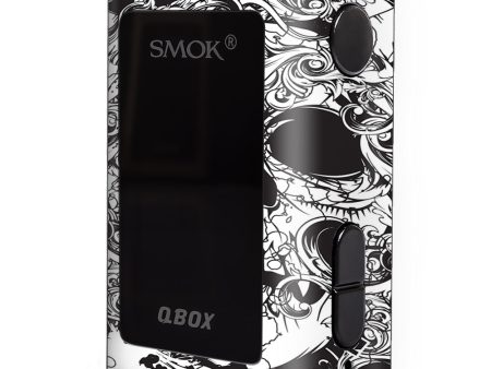 Crazy Lineart Skull Design Smok Q-Box Skin Supply